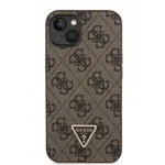 Zadní kryt Guess PU 4G Strass Triangle Metal Logo + Crossbody popruh pro Apple iPhone 15, brown