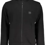 HUGO BOSS MEN'S BLACK ZIPPED SWEATSHIRT