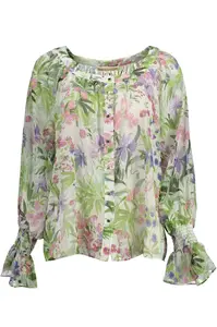 Květinová halenka s dlouhým rukávem
