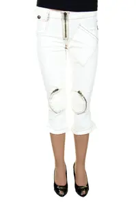 Bílé dámské rybářské kalhoty