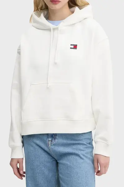 Bílá mikina s kapucí Tommy Jeans