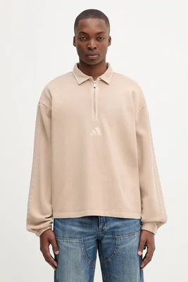 Bavlněná mikina adidas ALL SZN pánská, béžová barva, hladká, JY1724