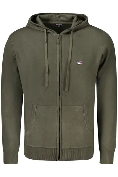 Zelená pánská mikina s kapucí