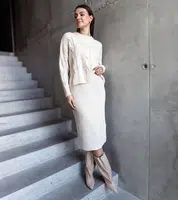 Gemre Beige Taisa sweater and skirt set