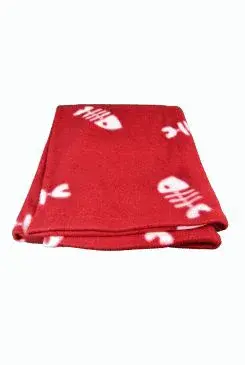 Deka pro psy Beany vínová a bílé rybky 100x70cm Trixie