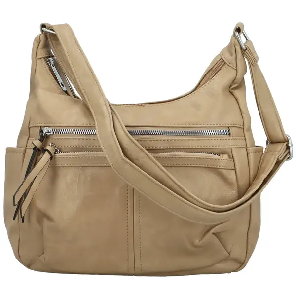 Stylová dámská koženková crossbody kabelka Palmira, khaki