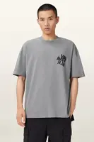 Bavlněné tričko AllSaints ORLANDO pánské, zelená barva, s potiskem, M066PC