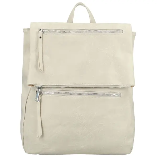 Stylový dámský koženkový kabelko-batoh Admir, krémový