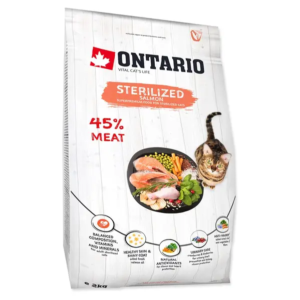 ONTARIO Cat Sterilised Salmon granule pro kočky, Hmotnost balení (g): 6,5 kg