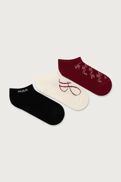 HUGO  ponožky dámske s bavlnou 3P AS MONOGRAM CC W 3-pak