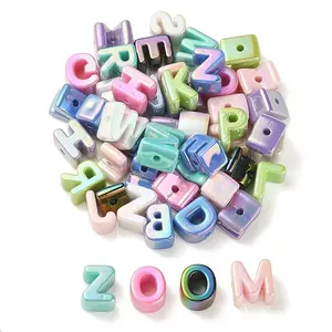 UV Plating Rainbow Iridescent Acrylic Beads