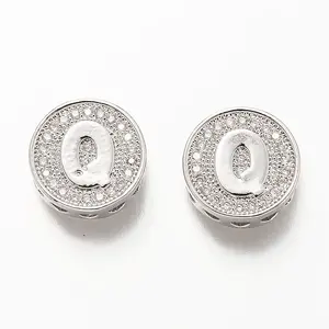 Platinum Plated Brass Micro Pave Cubic Zirconia Multi-Strand Links