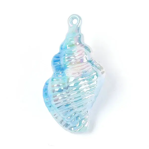 UV Plating Opaque Acrylic Shell Shape Big Pendants