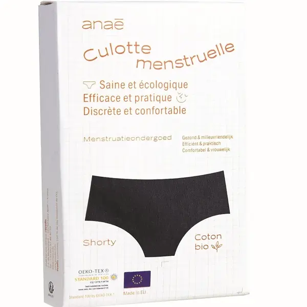 ANAÉ BY ECODIS Menstruační kalhotky Panty na silnou menstruaci černé M