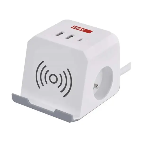 Prodlužovací kabel EMOS P0212CQ s bezdrátovou nabíječkou