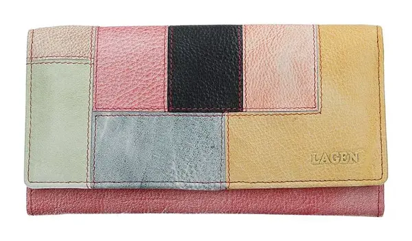 Dámská kožená peněženka Lagen V-17/R Lipstick/multi