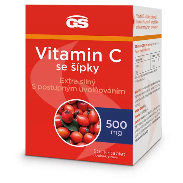 GS Vitamin C 500 mg se šípky 50 + 10 tablet