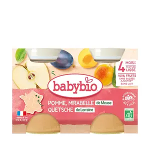 BABYBIO Mirabelky jablko 2x130 g