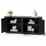 Modenvie SIDEBOARD 162,5/38/61 cm z MDF v černé barvě se 4 dvířky