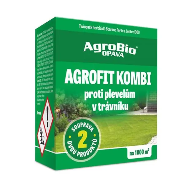 Přípravek proti plevelům v trávníku AGROBIO Agrofit Kombi 1000m2