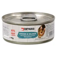 ONTARIO Konzerva kuřecí kousky s lososem 95 g