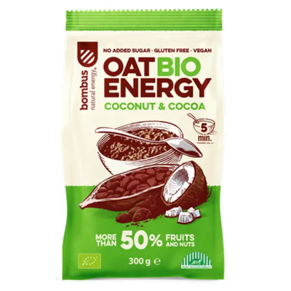 BOMBUS Oat energy coconut & cocoa ovesná kaše 300 g BIO