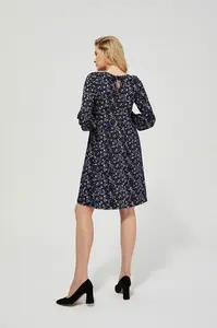 Marisse Knitted Dress With Print L-Su-3422 Navy