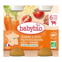 BABYBIO Zelenina s cestovinami na bolonský spôsob s hovädzím (2x 200 g)