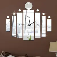 Nástenné nalepovacie hodiny Panel-Strieborná H23946