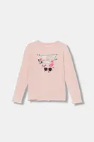 Dětské tričko s dlouhým rukávem Guess růžová barva, J5YI01 K6YW4