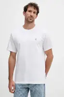 Bavlněné tričko Just Cavalli pánské, bílá barva, 79OAHT06 CJ500