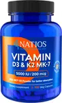 Natios Vitamin D3 & K2 (MenaQ7 MK-7) 5000 IU & 200 mcg 100 kapslí