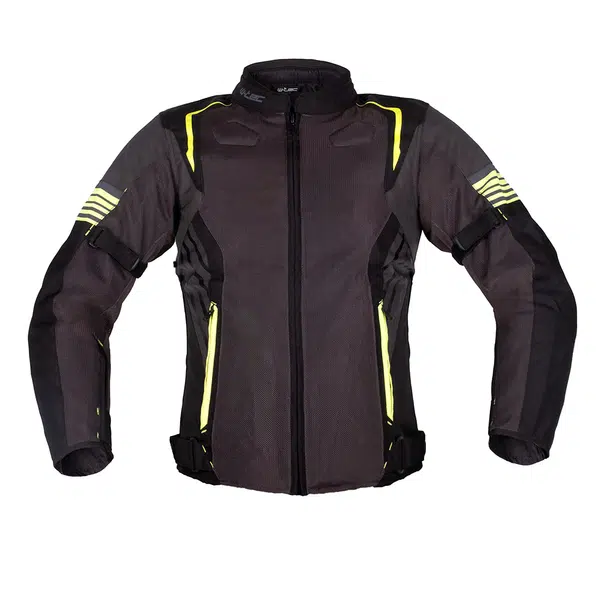 Letní moto bunda W-TEC Pelyes šedá-fluo 6XL