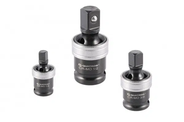 Kloubové nástavce, úderové, velikosti 1/4", 3/8", 1/2", sada 3 ks - QUATROS QS50700
