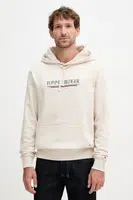 Bavlněná mikina Tommy Hilfiger pánská, béžová barva, s kapucí, s potiskem, MW0MW40534