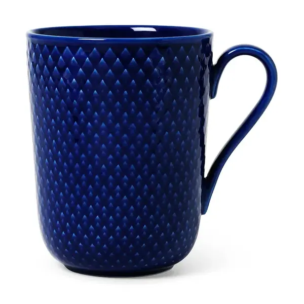 Hrnek Lyngby Rhombe 330 ml tmavomodrá barva