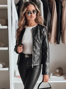 Dámska kožená bunda CHICLEATHER čierna