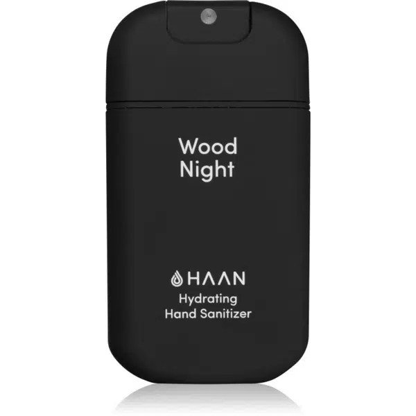 HAAN Hand Care Wood Night čistiaci sprej na ruky s antibakteriálnou prísadou 30 ml