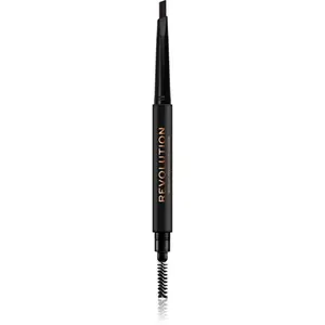Revolution Duo Brow Definer precízna ceruzka na obočie odtieň Dark Brown 0.25 g