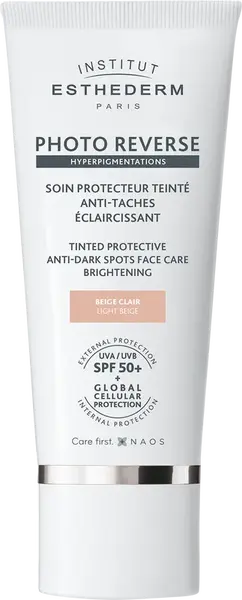 INSTITUT ESTHEDERM PHOTO REVERSE Ochranný tónovaný krém proti pigmentovým škvrnám SPF 50+ (svetlobéžová) 50 ml