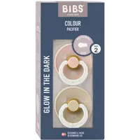BIBS Colour Cumlíky z prírodného kaučuku, veľkosť 2, Vanilla nočný/Dark Oak nočný 2 ks