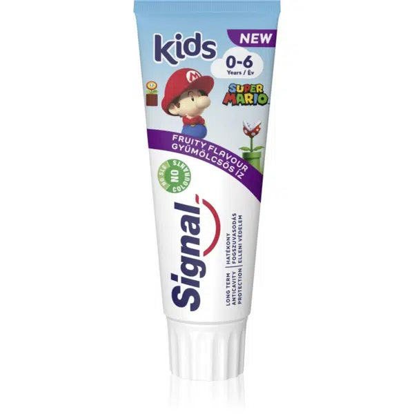 Signal Kids zubná pasta pre deti od narodenia 0 - 6 - Super Mario 75 ml