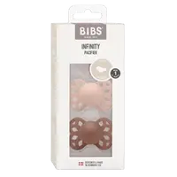 BIBS Anatomické silikónové cumlíky Infinity, veľkosť 1, Blush / Woodchuck 2 ks