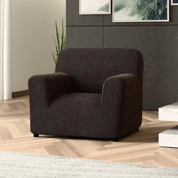 Bielastické poťahy COSTINA tabaková kreslo (š. 60 - 110 cm)