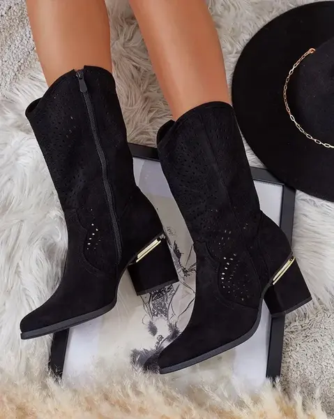 Resti Openwork low stiletto boots Hewir