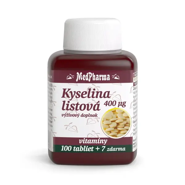 MEDPHARMA Kyselina listová 400 mcg 107 tabliet