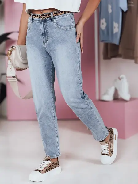 Dámske mom fit rifle s vysokým pásom