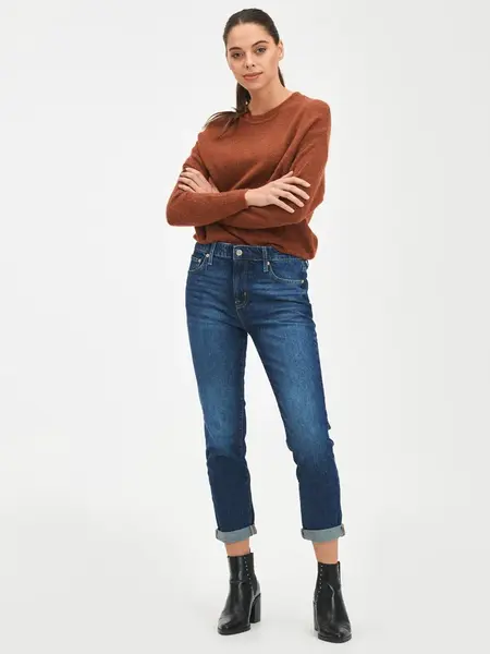 GAP Džíny mid rise universal slim boyfriend jeans - Dámské