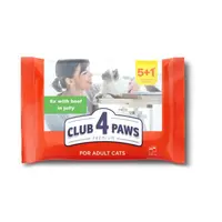 CLUB 4 PAWS Premium SET 5+1 s hovädzím mäsom v želé 6x80g (5437)