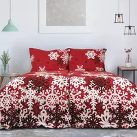 Flanelové ložní povlečení ČERVENÁ ZIMNÍ POHÁDKA